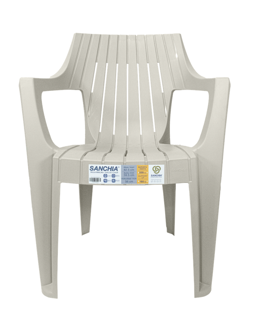 COMEDOR PLAS MACAO P/6 PERSONAS C/6 SILLAS C/B BEIGE SANCHIA