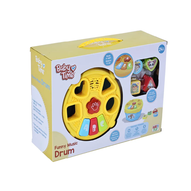 TAMBOR MUSICAL C/4 BLOQUES LUZ 33.2X23.4X11.4 CM CAJ BABY TIME 45271/185514