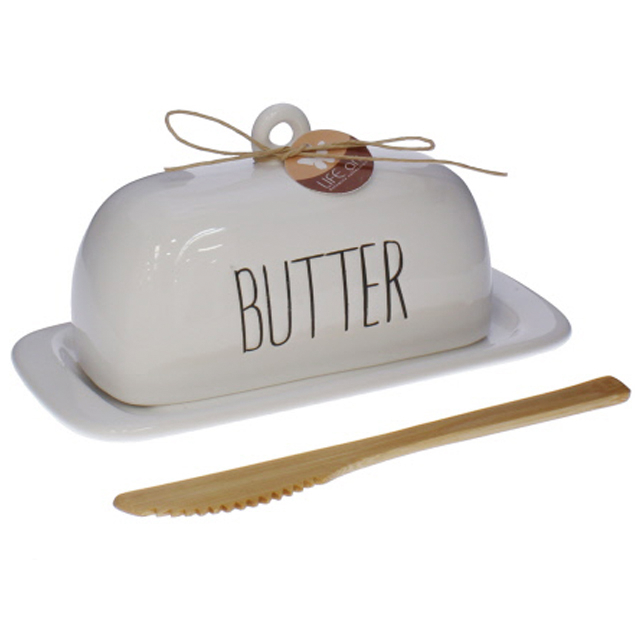 MANTEQUILLERA DOLOMITA 2 PZ 19.5X10X10 CM BL/CH LIFE ART 705-06334