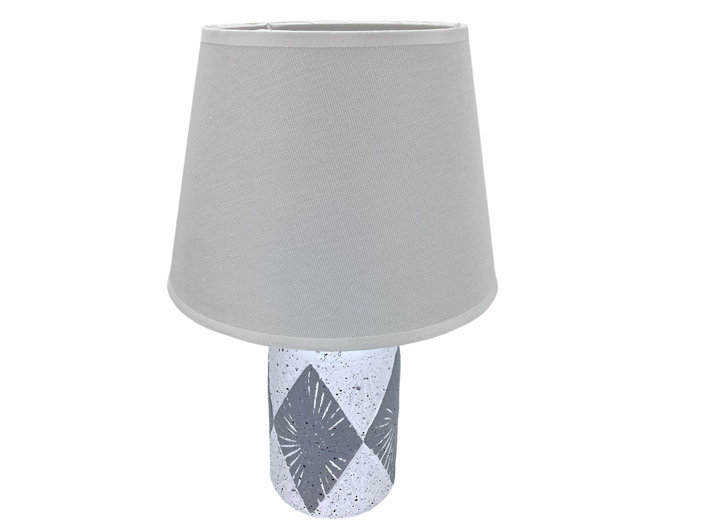 LAMPARA MESA 35 CM CERA/TELA PLAT/GR DECORE 604-01367A