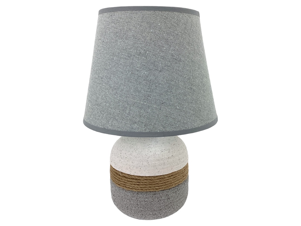 LAMPARA MESA 31 CM CERA/TELA GRIS DECORE MAYS 604-04680