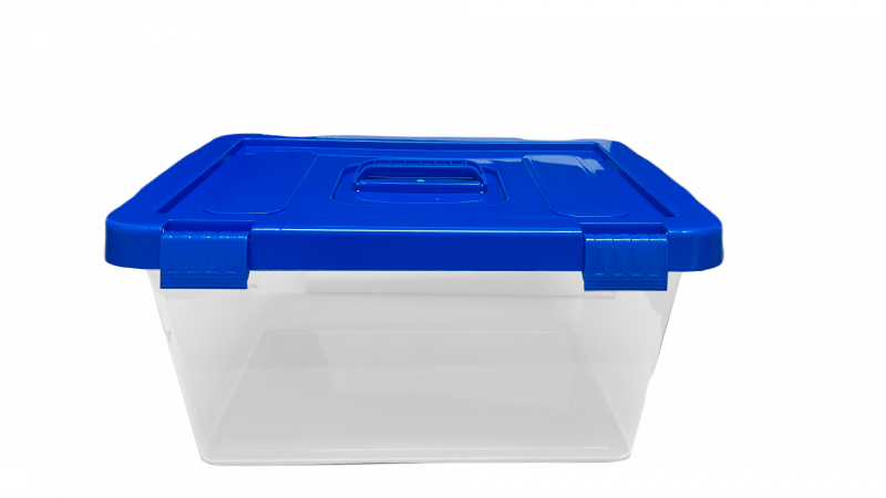 CAJA PLAS 14 LT RECT 38X27 CM TRANS C/T COLOR CLICK SALVA 8922/8923