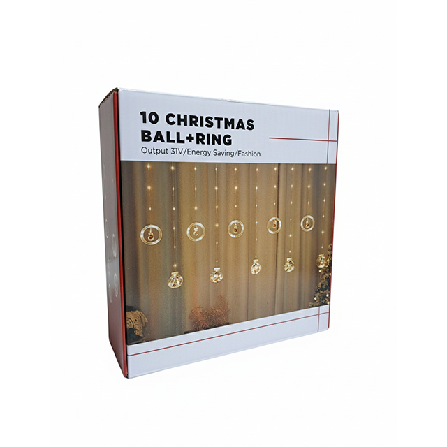 CASCADA 10 LUCES ESTRELLA/BOLAS MULTICOL CAJ 6152-6