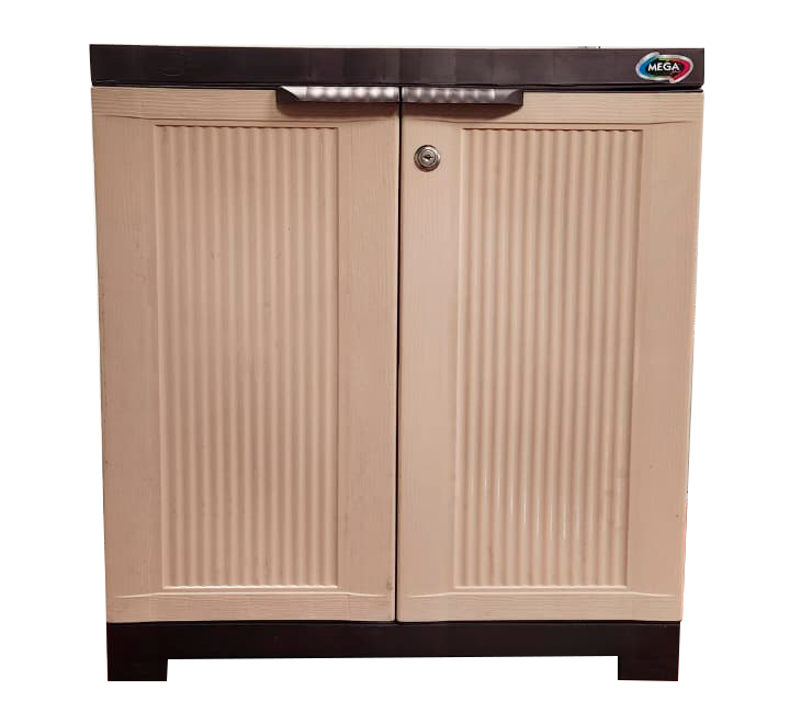 GABINETE/MESA NOCHE PLAS 60X64X36 CM 2 PTAS C/LLAVE BEIGE POWER PLANET MEGA