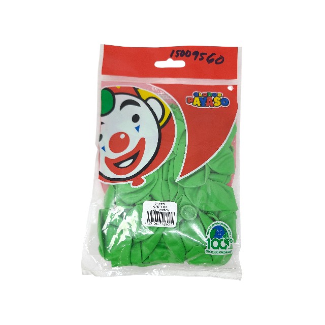 GLOBO 7 VD LIMA LISO BIODEG 50 PZ PAYASO