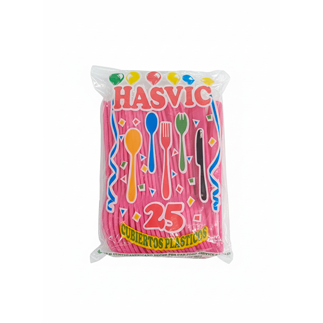 TENEDOR ROSADO 2 HASVIC 25 UNI 