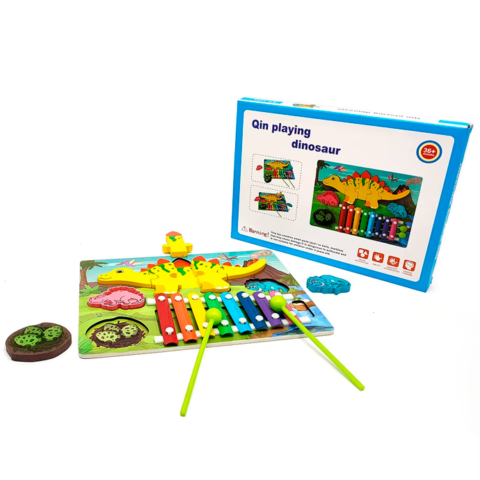 XILOFONO C/ROMPECABEZA DINOSAURIO MAD AM3030