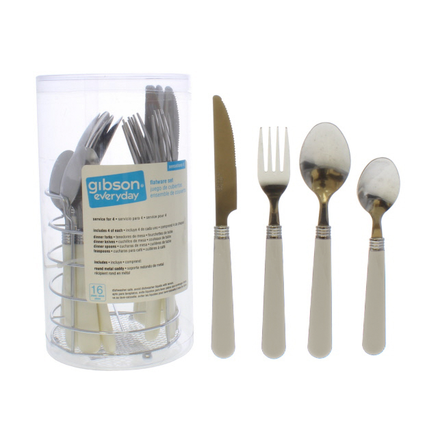 SET CUBIERTOS 16 PZ ACER INOX/PLAS C/ORGANIZ BL GIBSON MAYS 703-5338216