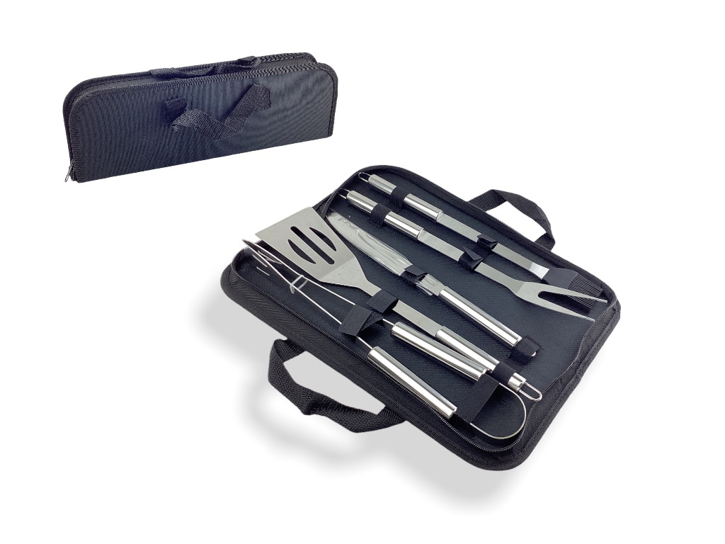 SET UTENSILIOS ACER/PLAS P/BARBACOA 38X12 CM LISOS PLAT/NG BISTRO  741-37871