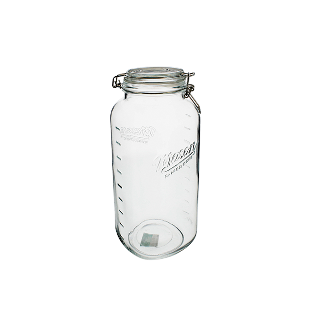 FRASCO VID 3000 ML C/T DIS LETRA TRANS/PLAT LIFE ART 752-00868