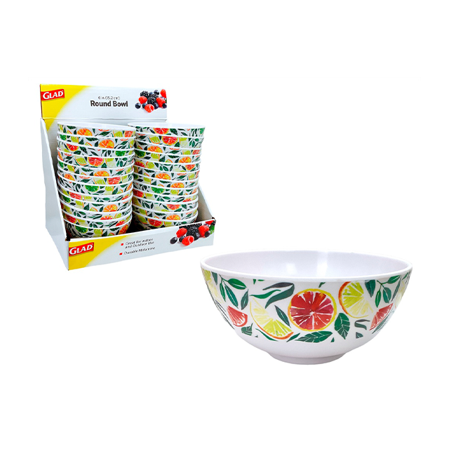 ENSALADERA MELA 6" BL/VD/ANAR/ LISO D/NARAN GLAD 726-70228