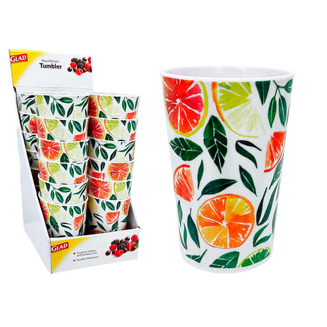 VASO MELA 14 OZ BL/VD/ANAR/ LISO D/NARAN GLAD MAYS 726-70230