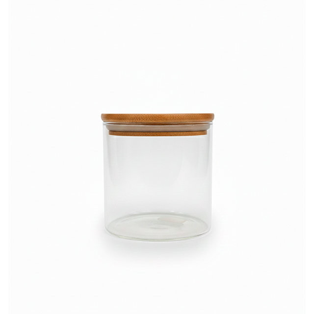 DEPOSITO VID 800 ML CUAD TAPA PRES MAD CAJ GIGI