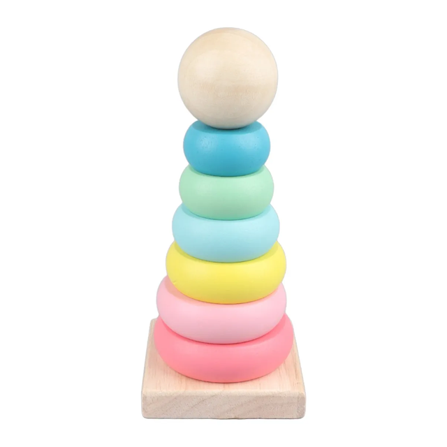 JUEGO AROS C/BASE MAD 14 CM COLORES GIGI