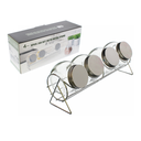 SET 4 PZ FRASCOS P/CONDIMENTO VID/MET 180 ML LIFE ART 750-04544