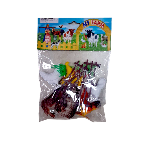 [15012808] SET 6 ANIMALES GRANJA C/CERCA BOL MY FARM 828-3