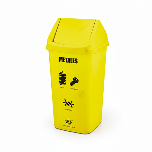[15012853] CONTENEDOR URBANO/BASURERO PLAS #80 75 LT C/T VAIVEN METALES AMARI REYPLAST TCX037697