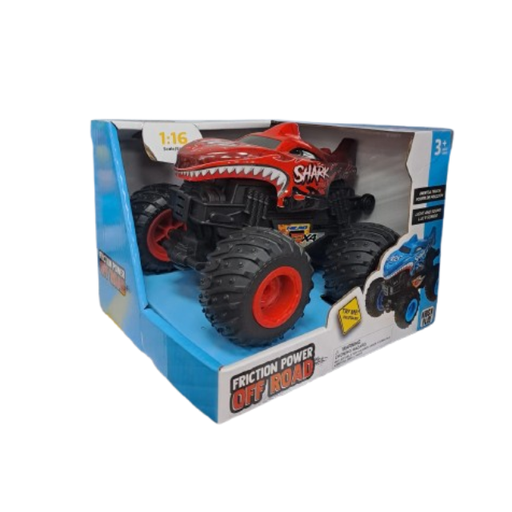 [15013056] CUADRIMOTO TIBURON 4X4 TODO TERR FRICCION LUZ+SON 18X20X15 CM CAJ 45296/300895