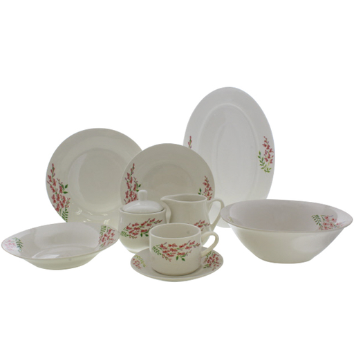 [15014219] VAJILLA PORCE 45 PZAS BL/ROS/VD ROYAL LINE MAYS 705-4522