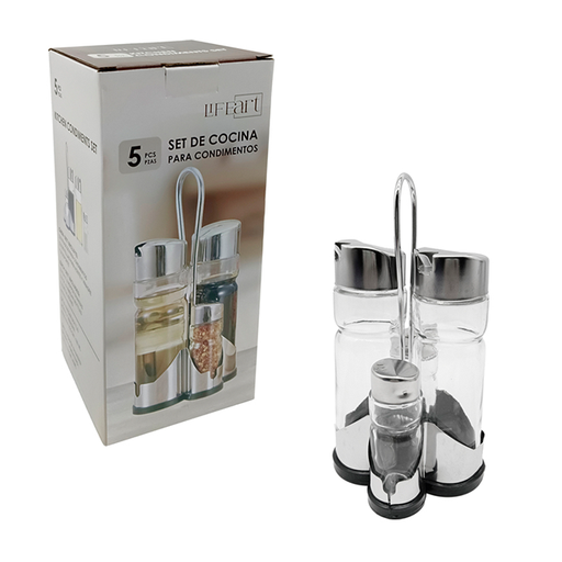 [15014278] ACEITERO/VINAGRERA VID/MET 5 PZ 180/40ML LIFE ART MAYS 750-2401791
