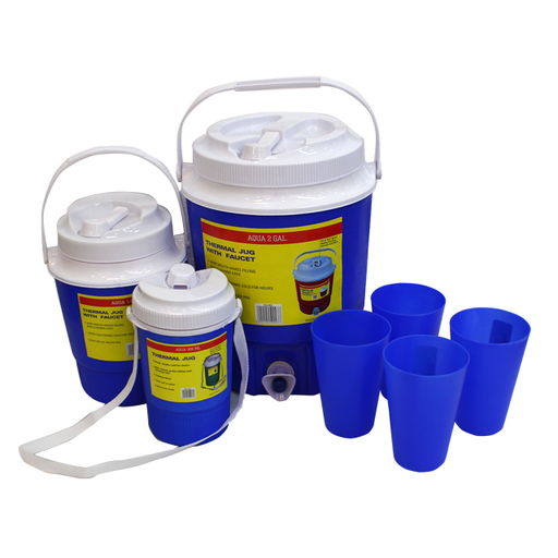 [15014306] SET 7 PZ COOLER/TERMOS C/VAS 16 OZ 2/0.50/0.30 GL COL SURT MAYS 717-WJ003