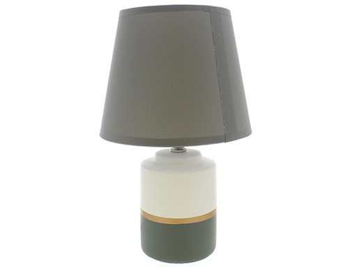 [15014365] LAMPARA MESA 30 CM CERA/TELA BL/GR DECORE MAYS 604-04301