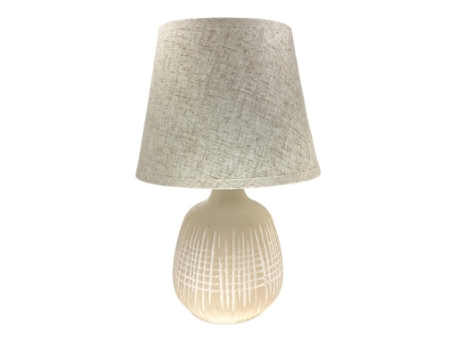 [15014368] LAMPARA MESA 31 CM CERA/TELA CREMA DECORE 604-05217
