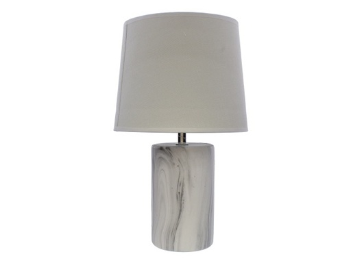 [15014369] LAMPARA MESA 34.5 CM CERA/TELA BL/GR/CREMA DECORE 604-03698