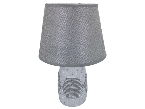 [15014371] LAMPARA MESA 35 CM CERA/TELA BL/NG DECORE 604-01368A