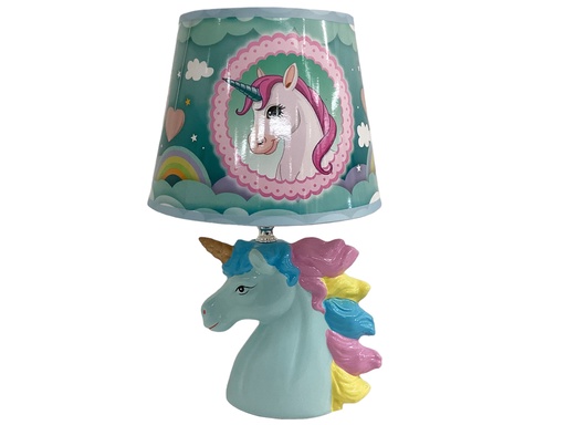 [15014378] LAMPARA MESA 32.5 CM CERA/PAPEL DIS/UNICORNIO DECORE 604-03552