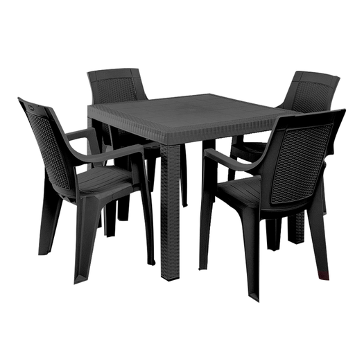 [15014495] COMEDOR PLAS ETERNO RATAN P/4 PERSONAS C/4 SILLAS C/B CF SANCHIA