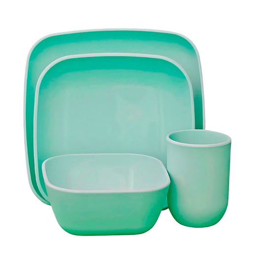 [15014824] SET 4 PZ VAJILLA PLAS PLATO 8 Y 9"/BOWL 6"/VASO 15 OZ ETERNO MEGA 2164