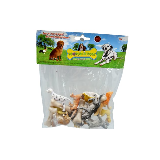 [15015100] JUEGO 12 PERROS 2" C/2 HUESOS PLAS SURT CASAMAS 1489