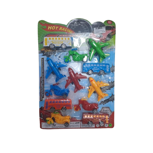 [15015129] SET 12 PZ AVIONES/MOTOS/BUSES PLAS BLIS BL721066