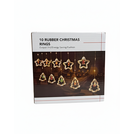 [15015172] CASCADA 10 LUCES ESTRELLA/AROS MULTICOL CAJ 6152-5