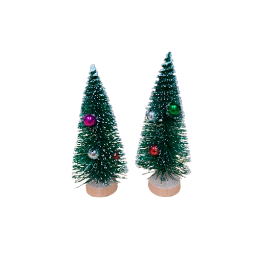 [15015794] SET 2 PINOS NAV 12 CM NEVADO C/BOLITAS BOLSA X27202