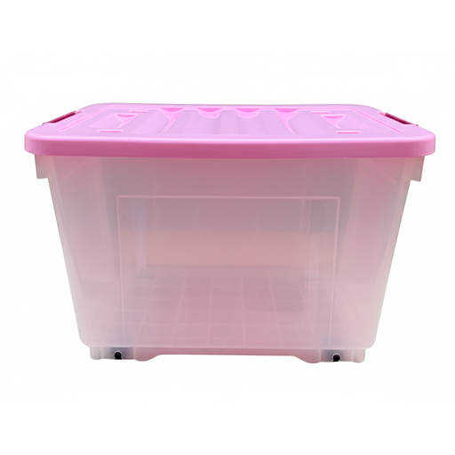[15015934] CAJA PLAS ALMACENAMIENTO 54 LT C/RUEDAS ROSA MEGA 32758