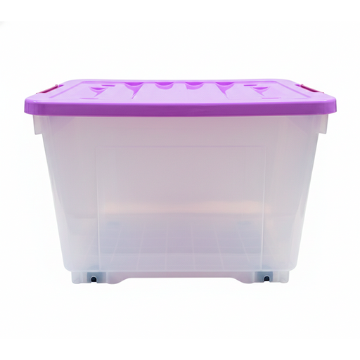 [15015938] CAJA PLAS ALMACENAMIENTO 90 LT C/RUEDAS MORADO MEGA 32759