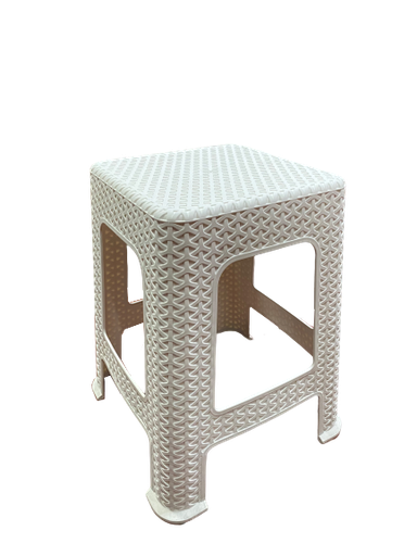 [9601] BANCO PLAS CUAD RATAN BLANCO SALVA