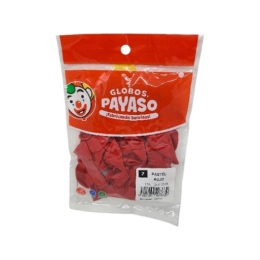 [15009567] GLOBO 7 RJ LISO BIODEG 25 PZ PAYASO