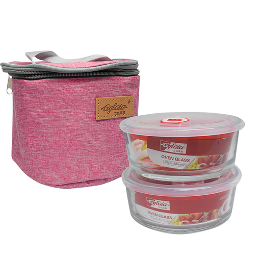 [1017416] LONCHERA TERMICA TELA RED C/2 DEP RED VID C/T 525 ML AGLAIA