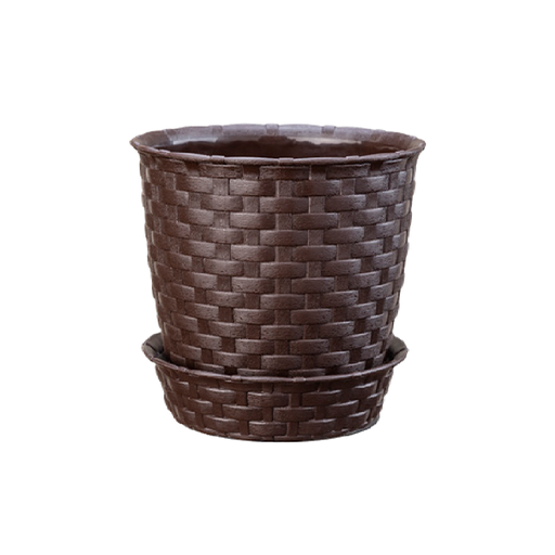 [15010376] MACETA PLAS RED EST RATAN Ø14X13 CM REYPLAST MCX138000