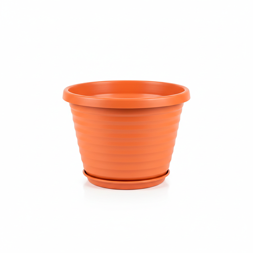 [13765] MACETA PLAS ANILLADA 33 CM TERRACOTA MEGA 1766