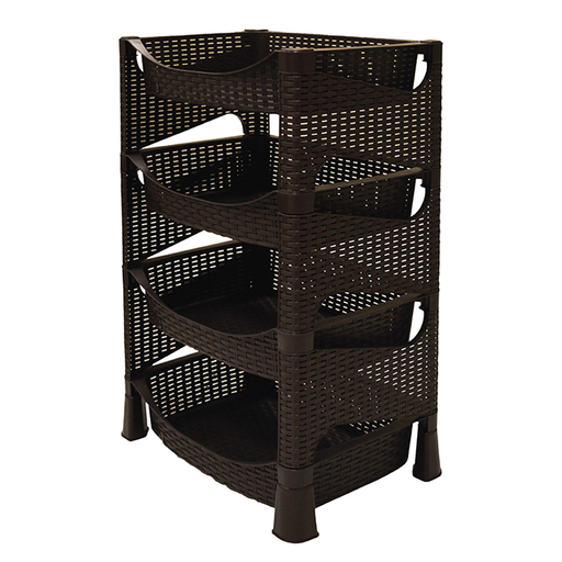 [13412] ORGANIZADOR PLAS 4 NIV RATAN 52X36X83 CM CAJ PLASTIMAS