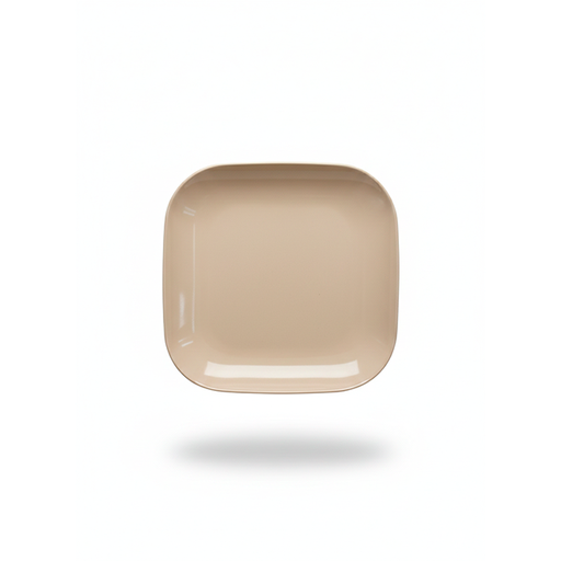 [1420] PLATO MELA CUAD BEIGE 8" 021