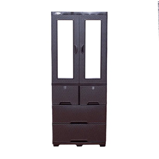 [27778] ROPERO PLAS C/DOB ESPEJO CAFE 4 GAV/2 C/LLAV CHIA SANCHIA