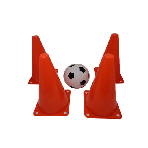 [25428] SET 4 CONO C/PELOTA RED BEISE KM4864