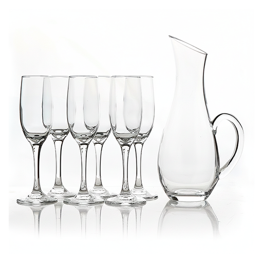 [15003007] SET 6 COPAS+JARRA VID P/VIN 7 PZ CAJ KING DEALAY 9012 / L16