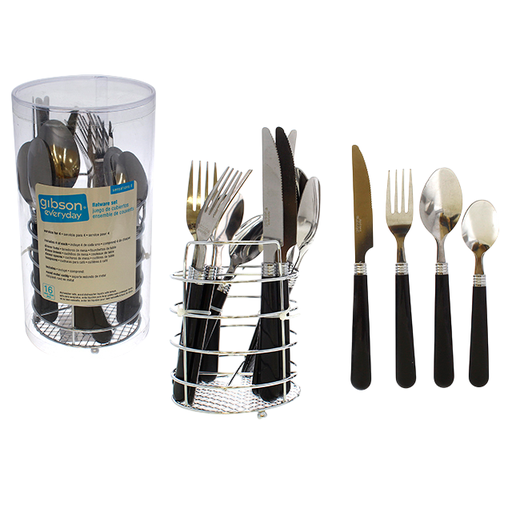 [15011349] SET CUBIERTOS 16 PZ ACER INOX/PLAS C/ORGANIZ NG GIBSON  703-5344116