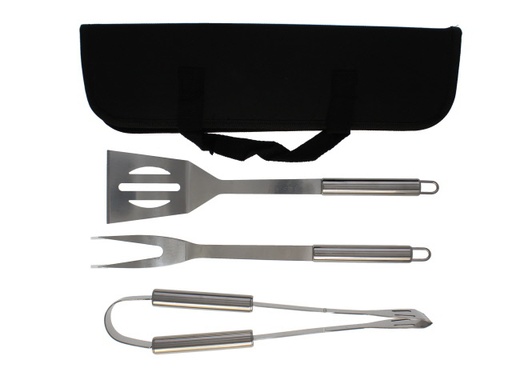 [15011373] SET 3 UTENSILIOS ACER/TELA P/BARBACOA PLAT BISTRO  741-35917